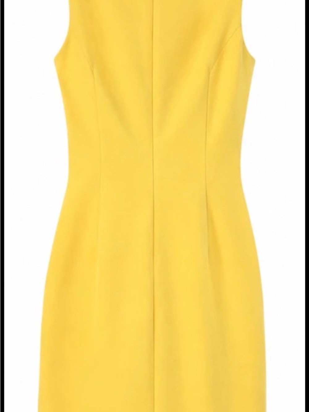 Calvin Klein Yellow Sheath Dress with Asymmetric Pleats - Picture 2 of 3